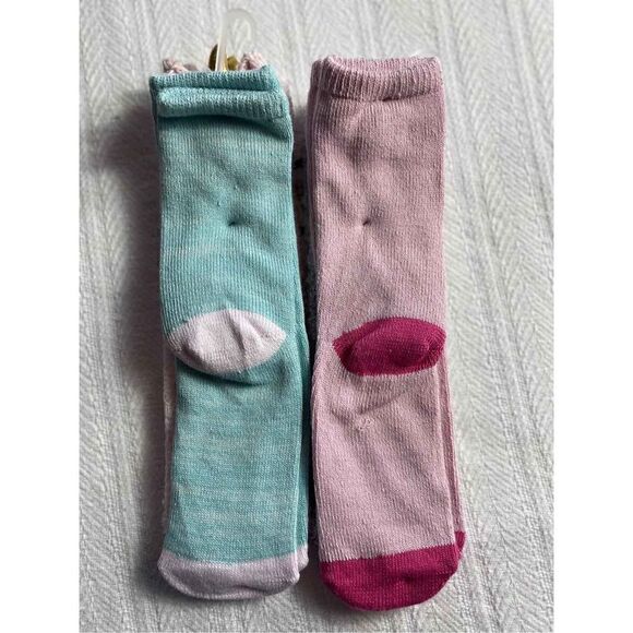 Cuddl Duds Girls Shoe Size 4-10 Lounge Crew Slipper Socks Total 4 Pr - Picture 5 of 7